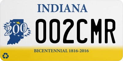 IN license plate 002CMR
