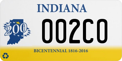 IN license plate 002CO