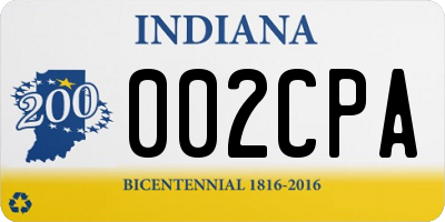 IN license plate 002CPA