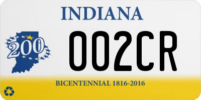 IN license plate 002CR