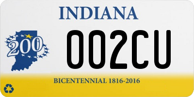 IN license plate 002CU