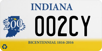 IN license plate 002CY