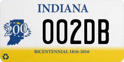 IN license plate 002DB