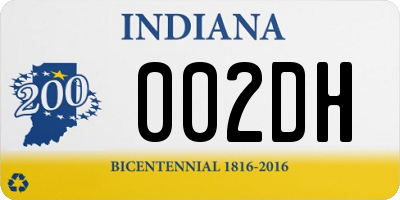 IN license plate 002DH