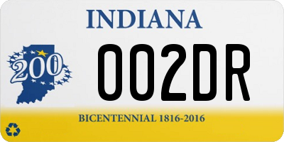 IN license plate 002DR