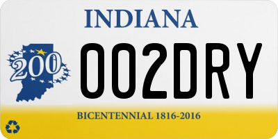 IN license plate 002DRY