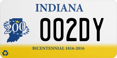 IN license plate 002DY