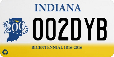 IN license plate 002DYB