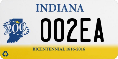 IN license plate 002EA