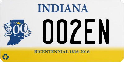 IN license plate 002EN