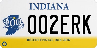 IN license plate 002ERK