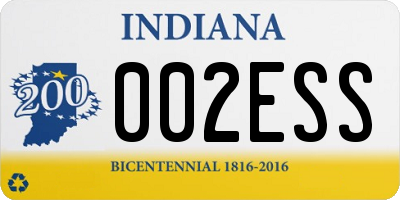 IN license plate 002ESS