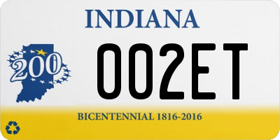 IN license plate 002ET