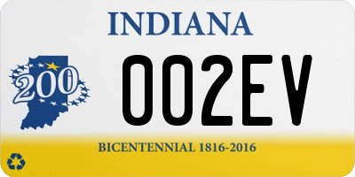 IN license plate 002EV