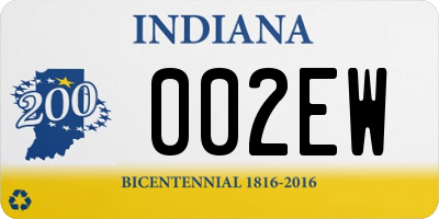 IN license plate 002EW