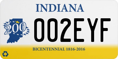 IN license plate 002EYF