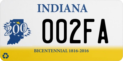 IN license plate 002FA
