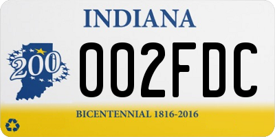 IN license plate 002FDC