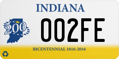 IN license plate 002FE