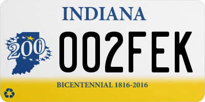 IN license plate 002FEK