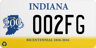 IN license plate 002FG