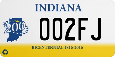 IN license plate 002FJ