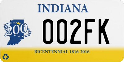 IN license plate 002FK