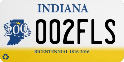 IN license plate 002FLS