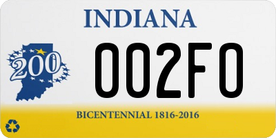 IN license plate 002FO