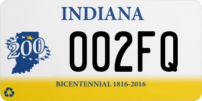 IN license plate 002FQ