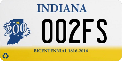 IN license plate 002FS