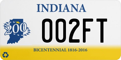 IN license plate 002FT