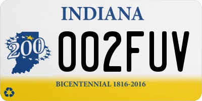 IN license plate 002FUV