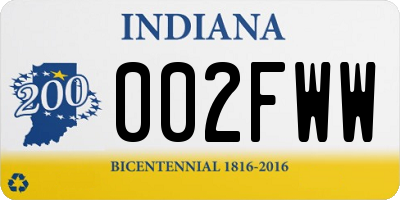 IN license plate 002FWW