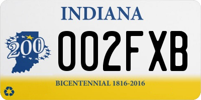 IN license plate 002FXB