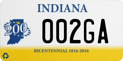 IN license plate 002GA