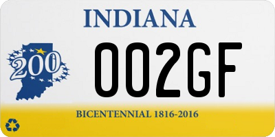 IN license plate 002GF