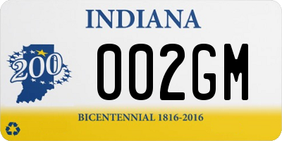 IN license plate 002GM