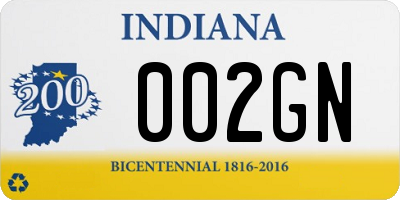 IN license plate 002GN