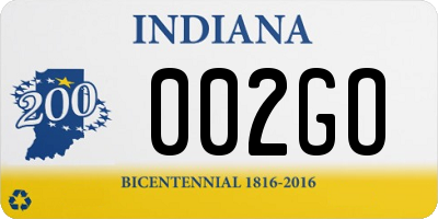 IN license plate 002GO