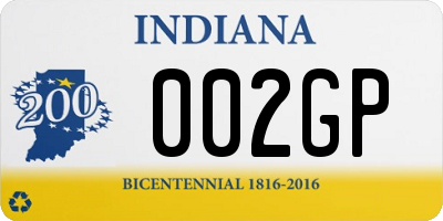 IN license plate 002GP