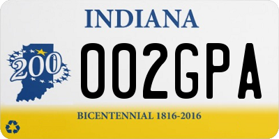 IN license plate 002GPA