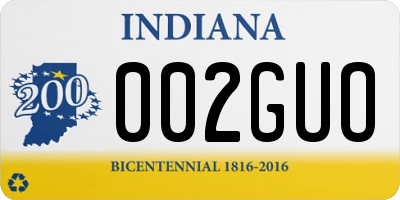 IN license plate 002GUO