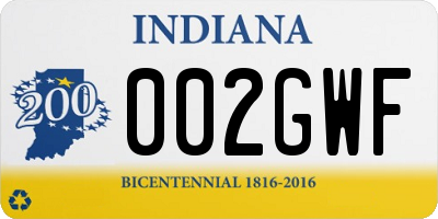 IN license plate 002GWF