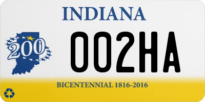 IN license plate 002HA