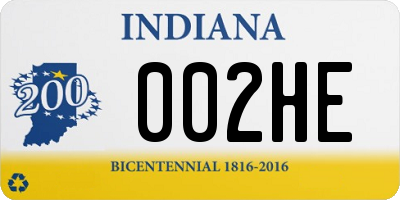 IN license plate 002HE