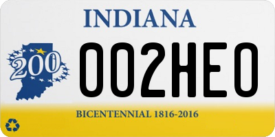 IN license plate 002HEO