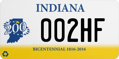 IN license plate 002HF