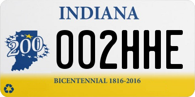 IN license plate 002HHE