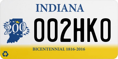 IN license plate 002HKO